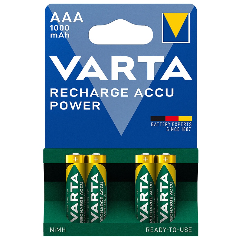 Batterie VARTA Rechargeable, AAA 1000mAh, 4 Stk.