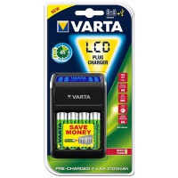 Ladegerät VARTA LCD Plug Charger inkl. 4x AA