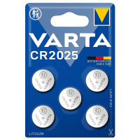 Batterie VARTA Knopfzelle, CR2025, 5 Stück
