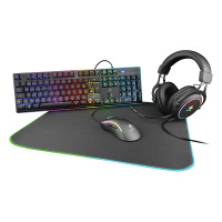 Gaming Gear Kit DELTACO 4-in-1 RGB GAM-084-CH, schwarz (PC Gaming-Zubehör)