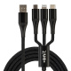 USB-Multikabel, USB A zu Lightning/Micro-USB B/USB-C, onit, 0.2m
