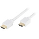 Video Kabel HDMI mit LAN, vergoldet, weiss, 2.0m