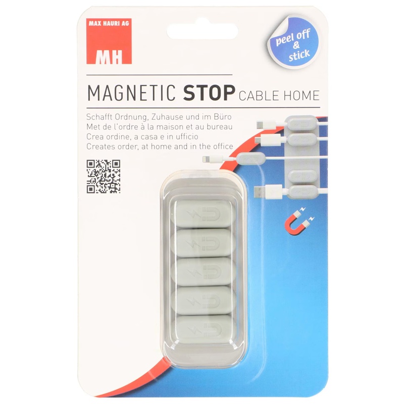 Kabelclip Magnetic Stop, grau (für 5 Kabel) Kabelclip Magnetic Stop, grau (für 5 Kabel)