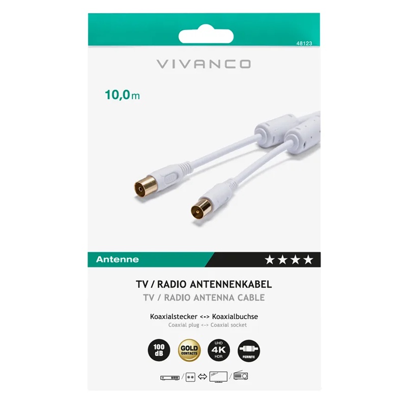 Kabel TV/Radio Koaxial, vergoldet, 10m alt=