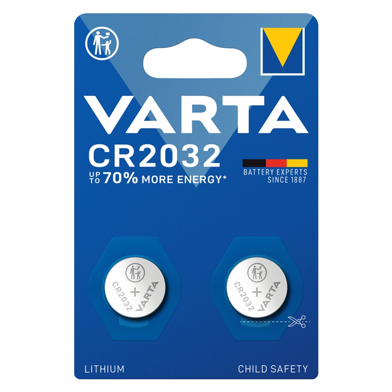 Batterie VARTA Knopfzelle, CR2032, 2 Stck