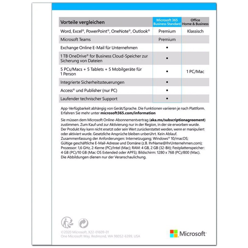 Microsoft 365 Business Standard(1 User, 12 Monate)