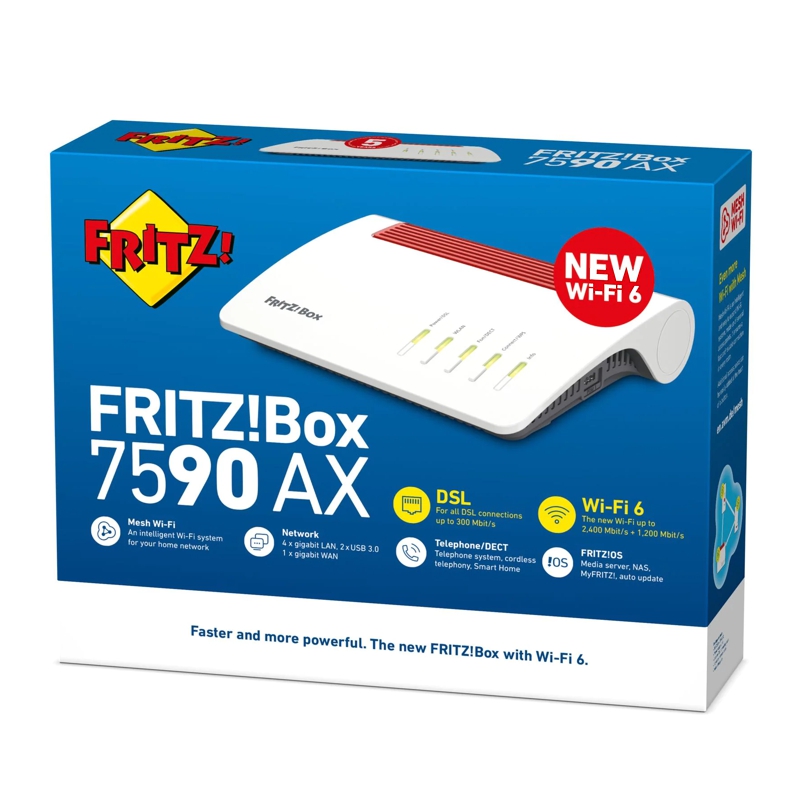 W-LAN 3600Mbps, AVM Fritz!Box 7590AX Router alt=
