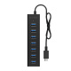 USB-Hub 3.0, 7 Port, ICY BOX IB-HUB1700-C3, USB-C, aktiv