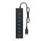 USB-Hub 3.0, 7 Port, ICY BOX IB-HUB1700-C3, USB-C, aktiv                   