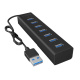 USB-Hub 3.0, 7 Port, ICY BOX IB-HUB1700-U3, USB-A, aktiv