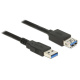 USB-Verlngerungskabel 3.2 Gen 1x1, 5Gbps, A/A, m/w, Delock, 3m schwarz