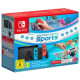 Nintendo Switch V2: Rot/Blau + Switch Sports (vorinstalliert) + Beingurt (Switch)