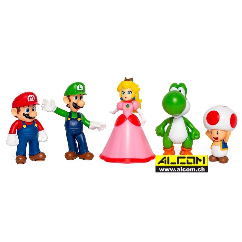 Figurenset: Super Mario Bros. - 5 Figuren (6.5 cm)